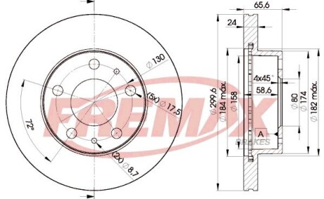 Диск тормозной передний, 94-06 (1.8t) FREMAX BD-4682