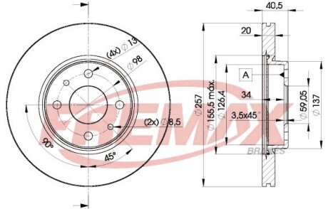 Диск гальмівний передній, 01- 257.5mm FREMAX BD-5056