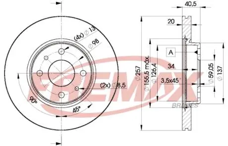 Диск тормозной передний, 01- 257.5mm FREMAX BD-5056