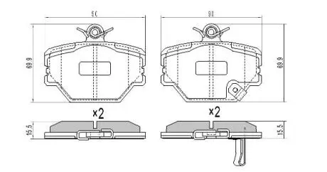 Колодки тормозные перед, 0.6/0.7/1.0i/0.8cdi FREMAX FBP-1133