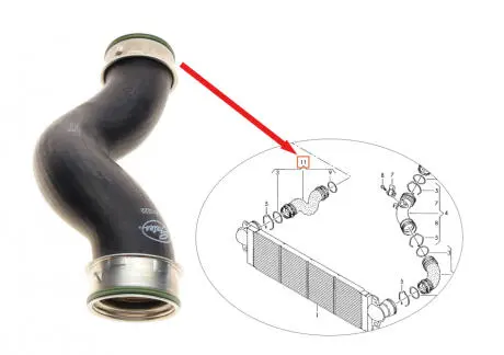 Патрубок интеркулера T5 1.9 TDI Gates 09-0222