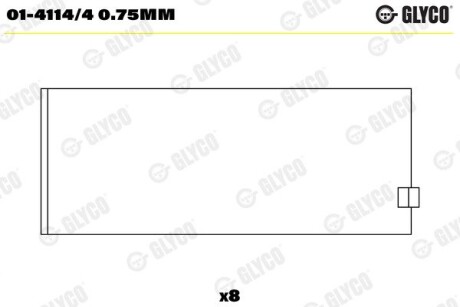 Вкладыши Glyco 01-4114/4 0.75MM