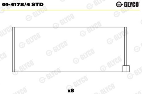 Вкладыш шатунный Glyco 01-4178/4 STD