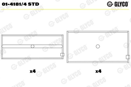 Подшипник скольжения pl std Glyco 01-4181/4 STD