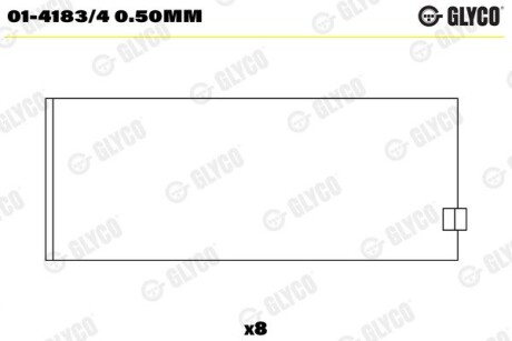 Подшипник шатуна (к-кт) Glyco 01-4183/4 0.50MM (фото 1)