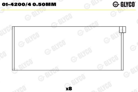 Подшипник шатуна (к-кт) Glyco 01-4200/4 0.50MM