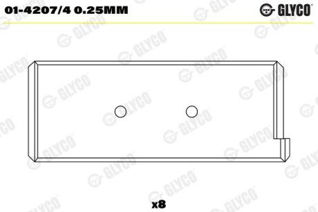 Підшипник ковзання Glyco 01-4207/4 0.25MM