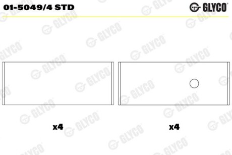 Пiдшипник шатуна (к-кт) Glyco 01-5049/4 STD (фото 1)