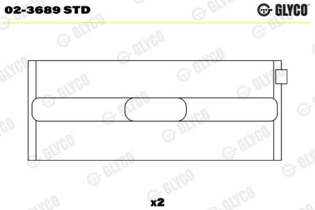 Подшипник скольжения HL STD (F/BF3L/BF4L1011) Glyco 02-3689 STD