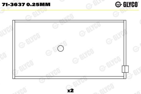 Вкладиши шатунні Glyco 71-3637 0.25MM (фото 1)