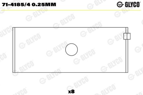 Пiдшипник шатуна (к-кт) Glyco 71-4185/4 0.25MM