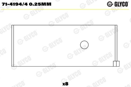 Подшипник скольжения pl 0.25mm Glyco 71-4194/4 0.25MM (фото 1)