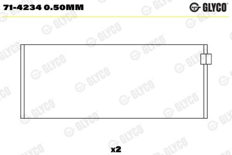 Вкладиші шатунні на 1 шатун Glyco 71-4234 0.50MM (фото 1)