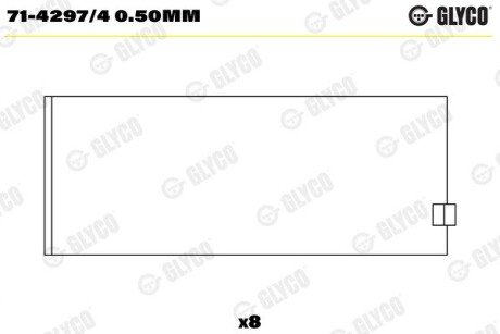 Подшипник скольжения pl 0.50mm Glyco 71-4297/4 0.50MM