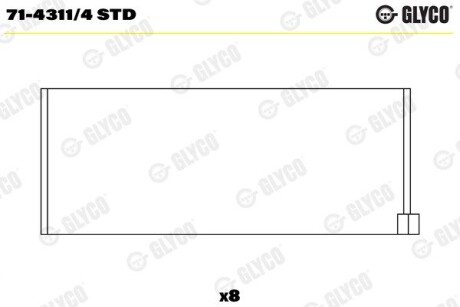 Подшипник шатуна (к-кт) Glyco 71-4311/4 STD