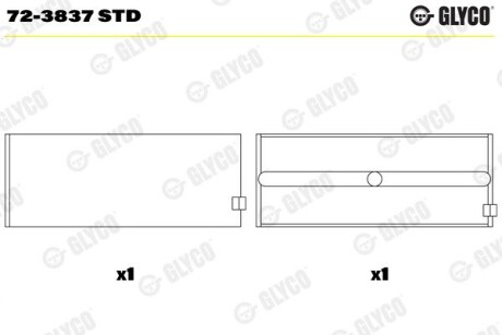 Вкладиші корінні STD Glyco 72-3837 STD