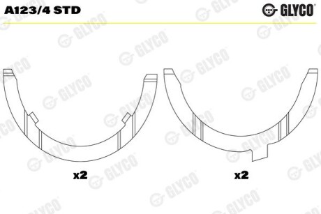 Подшипник скольжения AS STD 1,9D/TD Glyco A123/4 STD