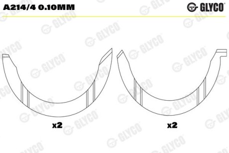 Вкладыши Glyco A214/4 0.10MM