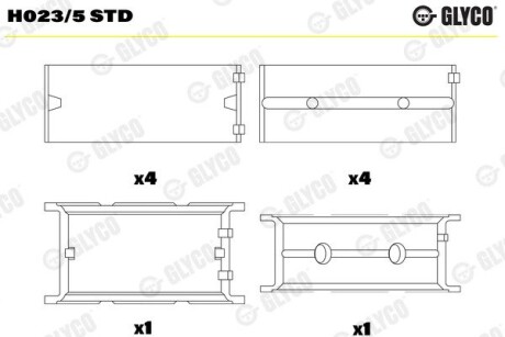 Вкладиші Glyco H023/5 STD