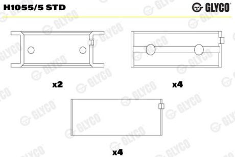 Вкладыши Glyco H1055/5 STD