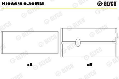 Вкладиш колінвалу Glyco H10665 (фото 1)