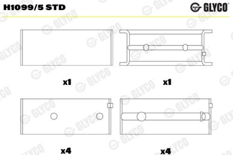 Подшипник скольжения hl std Glyco H1099/5 STD