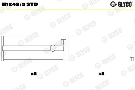 Вкладыш Glyco H1249/5 STD