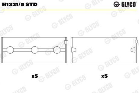 Подшипник скольжения hl std Glyco H1331/5 STD