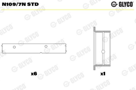 Вкладыши распредвала MAN/MB D2566/D2866/OM447 Glyco N109/7N STD