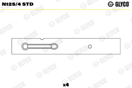 Подшипник скольжения nw-l std (d0826) Glyco N125/4 STD