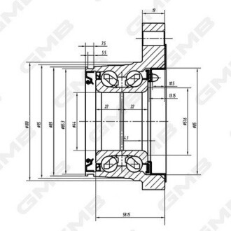 Ступица колеса заднего toyota land cruiser 3.0, 4.0 (03-) GMB GH22820M (фото 1)