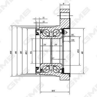 Ступица колеса заднего (+abs) toyota land cruiser 3.0, 4.0 (03-) GMB GH22830M