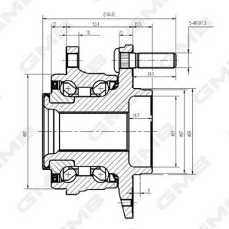 Подшипник ступицы GMB GH34870