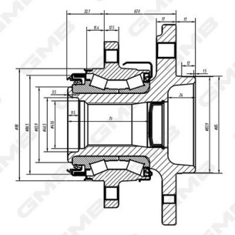 DB Подшипник задн.ступицы с ABS Sprinter 06- GMB GH35000M