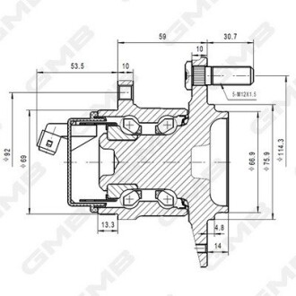 HYUNDAI Подшипник задн.ступицы с ABS ix20,Kia Soul,Venga 09- GMB GH35210A