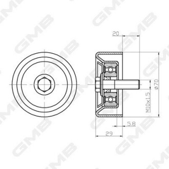 Натяжной ролик GMB GTC0240 (фото 1)