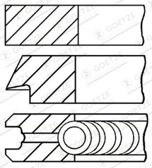 Кольца поршневые psa (требуется комплектов - 4) GOETZE ENGINE 08-103806-00