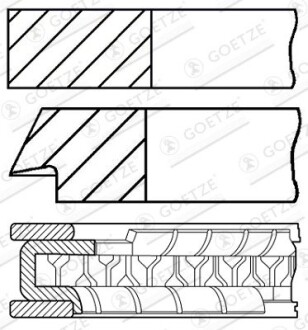 Кольца поршня GOETZE ENGINE 08-105207-00