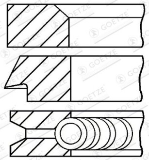 Комплект колец на поршень GOETZE ENGINE 08-106507-00