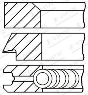 Комплект колец на поршень GOETZE ENGINE 08-109705-00