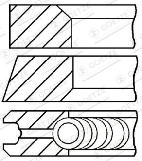 Кольца поршневые комплект vw/audi +1мм GOETZE ENGINE 08-109811-00