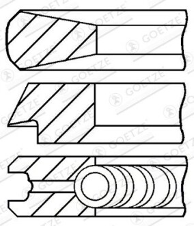 Комплект поршневых колец std GOETZE ENGINE 08-121800-00 (фото 1)