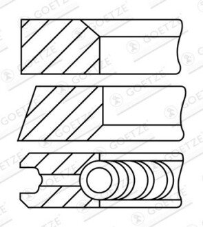 Комплект кілець поршневих GOETZE ENGINE 08-123400-40