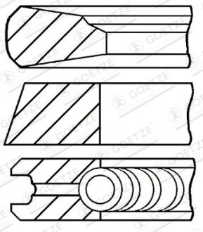 Кольца поршневые GOETZE ENGINE 08-123900-00