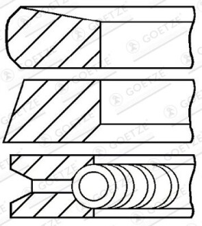 Комплект кілець на поршень GOETZE ENGINE 08-127407-00