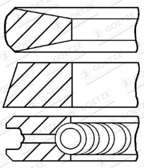 Комплект поршневих кілець 0.52 GOETZE ENGINE 08-136507-30