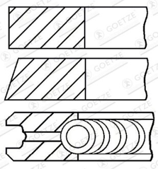 Комплект колец на поршень GOETZE ENGINE 08-138408-00