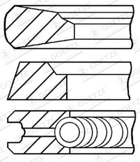 Комплект поршневых колец std GOETZE ENGINE 08-143600-00