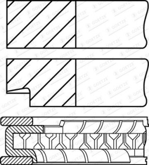 Кольца поршневые GOETZE ENGINE 08-283900-10