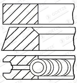 Кольца поршня 1,6d GOETZE ENGINE 08-305911-10